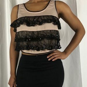 Ruffled cropped top